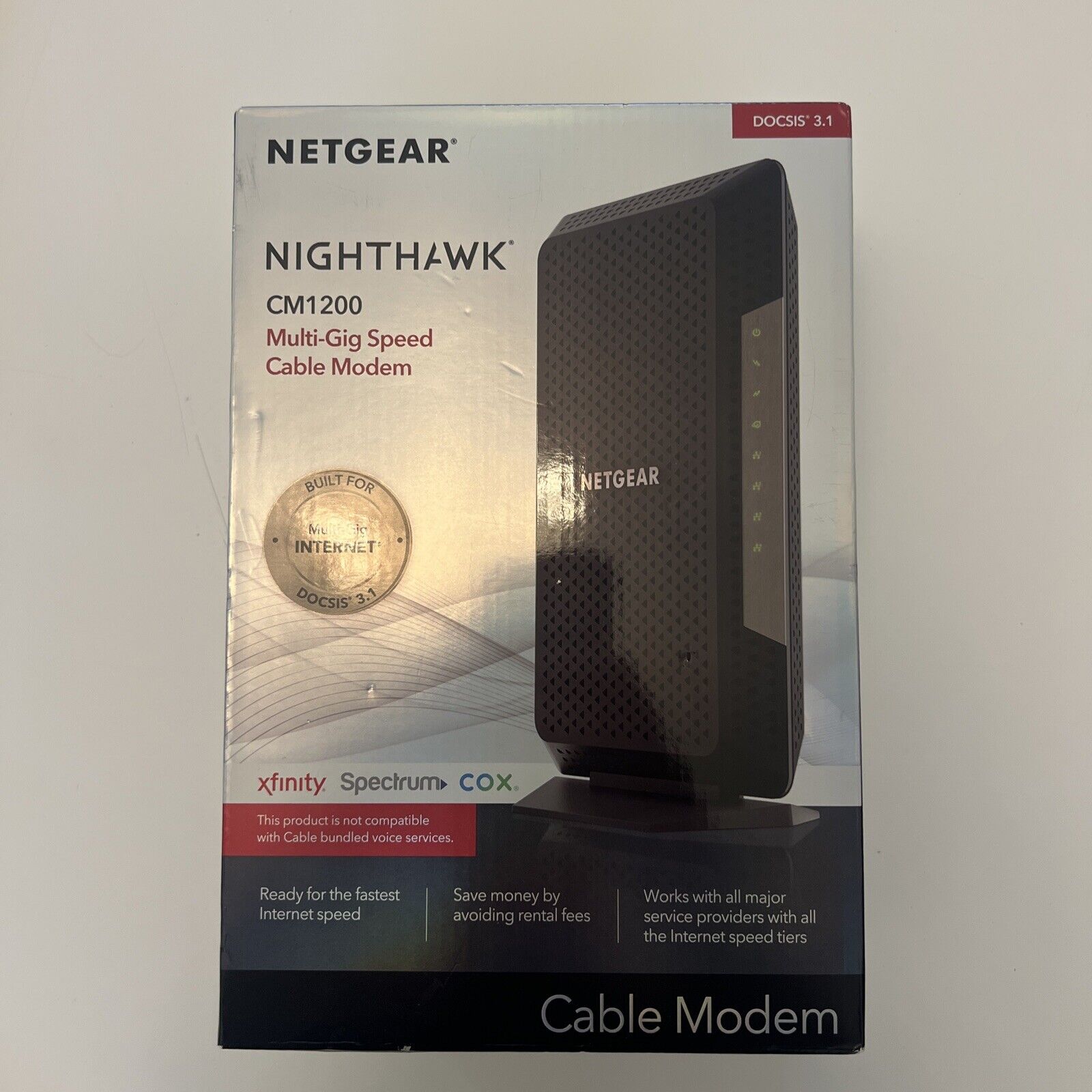 Used NETGEAR Nighthawk CM1200-100NAS DOCSIS 3.1 Cable Modem