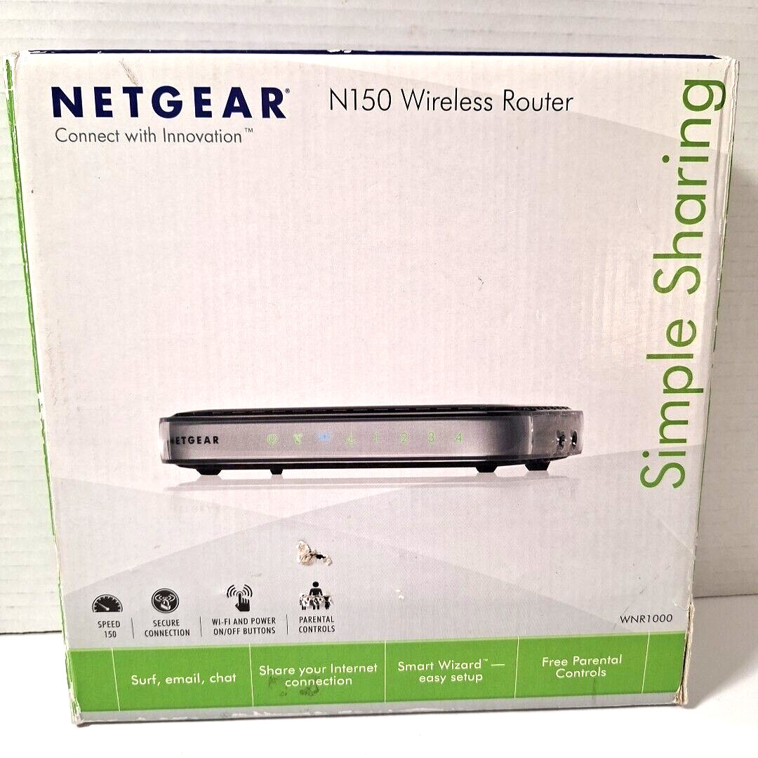 Netgear N150 150 Mbps 4-Port 10/100 Wireless Router WNR1000 Open Box