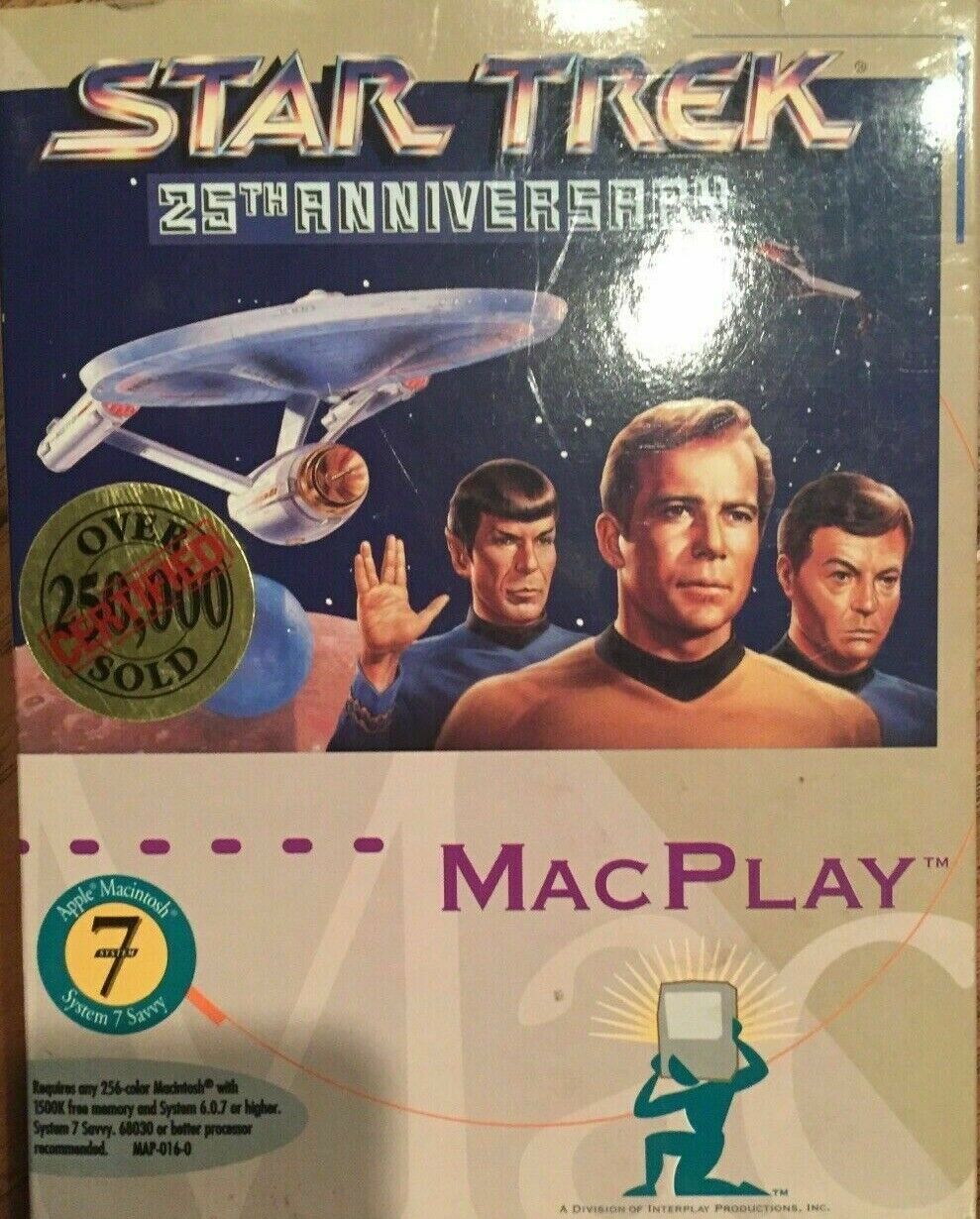 Vintage STAR TREK 25TH ANNIVERSARY PC Game MACPLAY 3.5 Floppy Disks 
