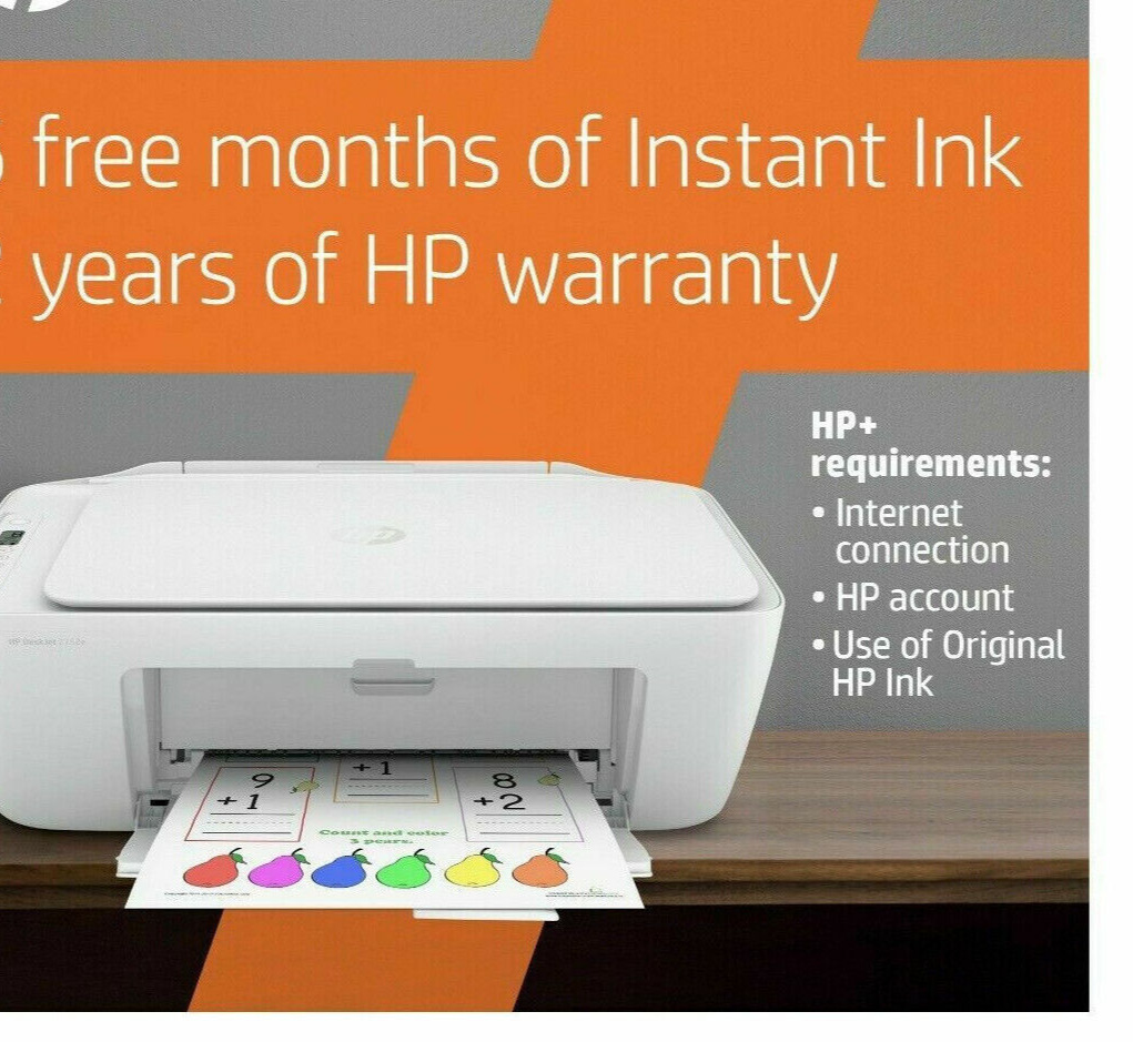 New HP 2734e (2742e) All In One Wireless Printer-Copy-Scan+Free Setup INK