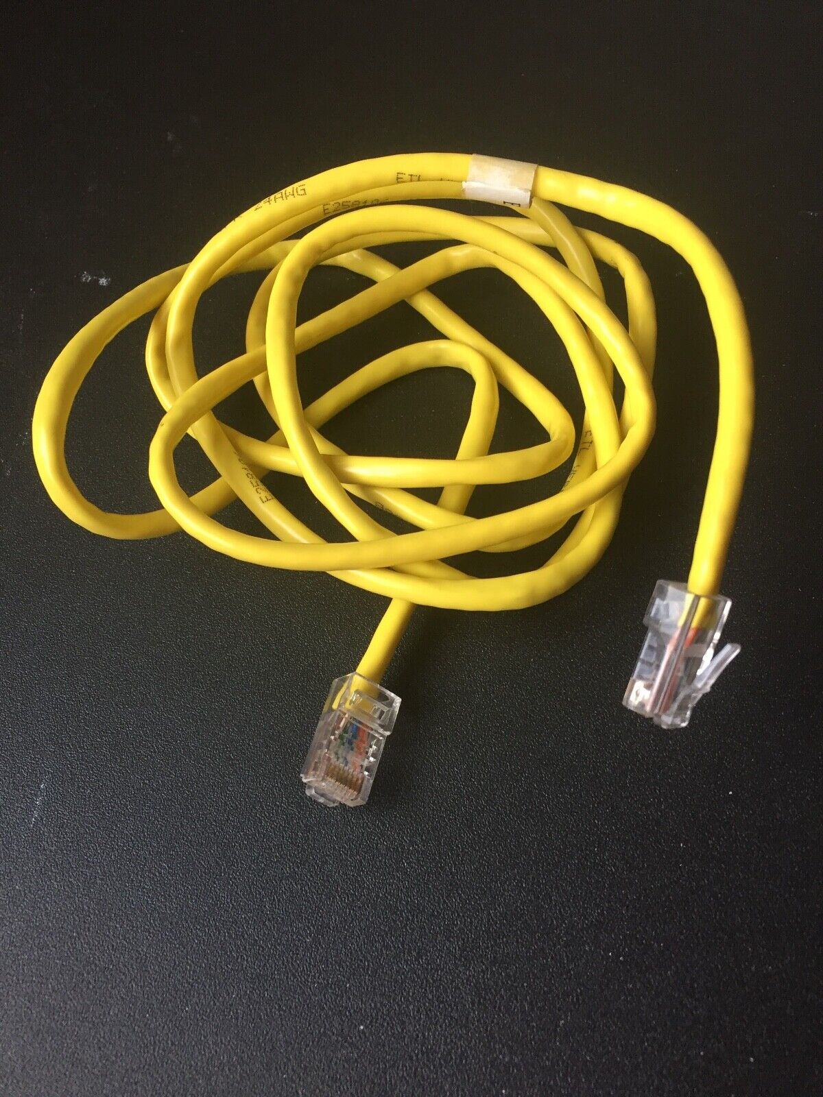 Ethernet Cable Yellow Cord CAT5 E258106 Type CM 6ft 24 AWG 4PR