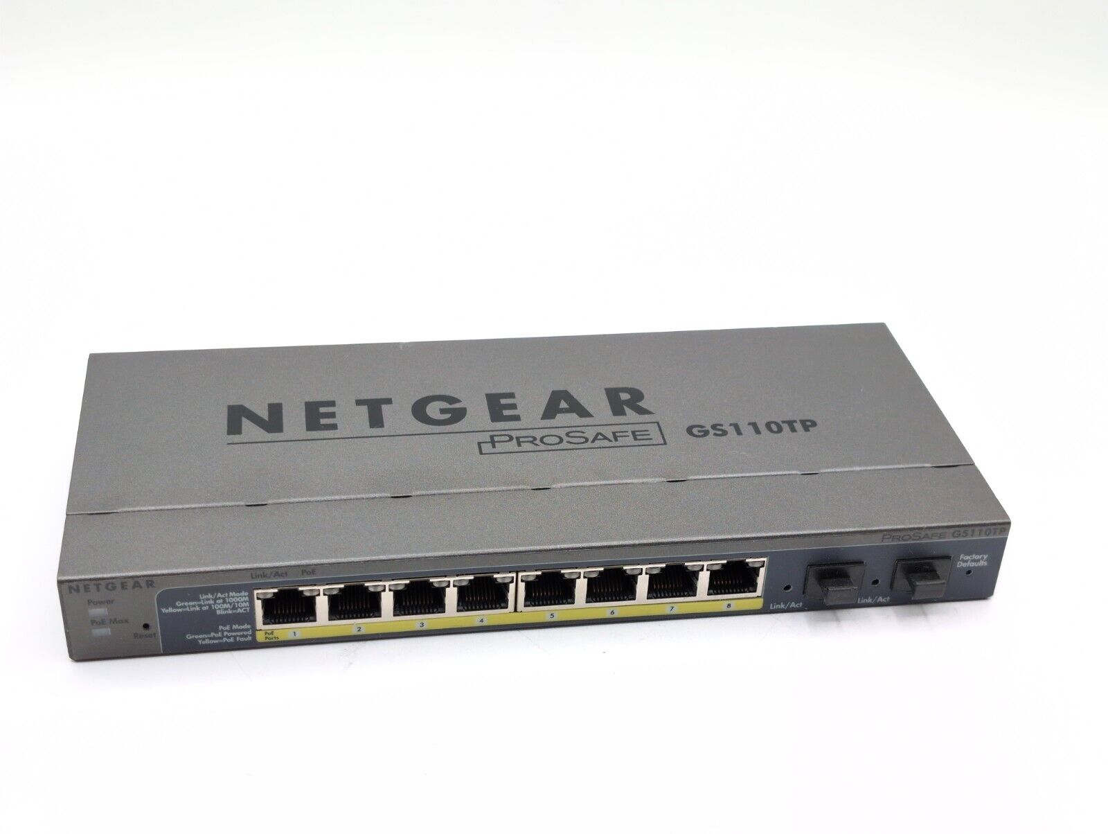 Netgear ProSafe GS110TP 8-Port PoE Gigabit Switch - No AC adapter -  USED