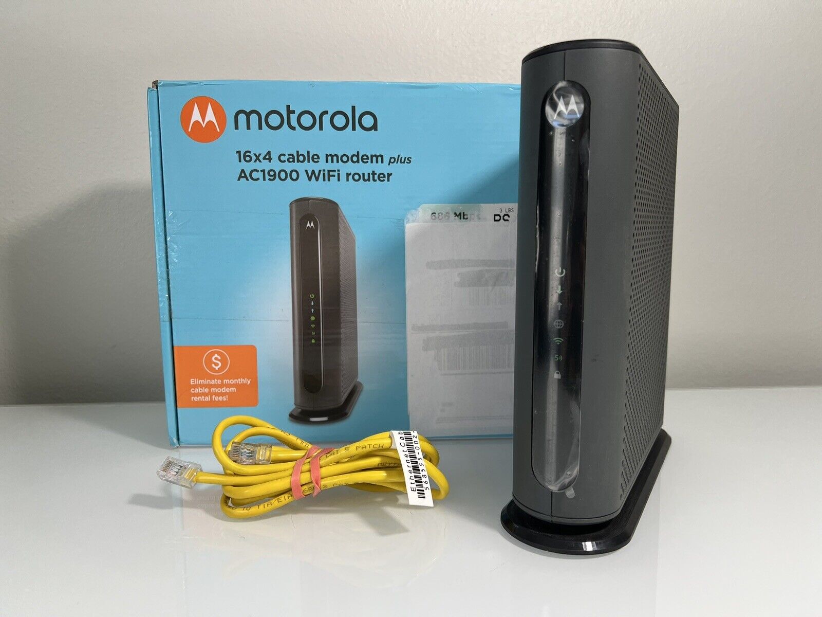 Motorola MG7550  16x4 DOCSIS 3.0 Cable Modem Plus AC1900 WiFi Router 686 Mbps