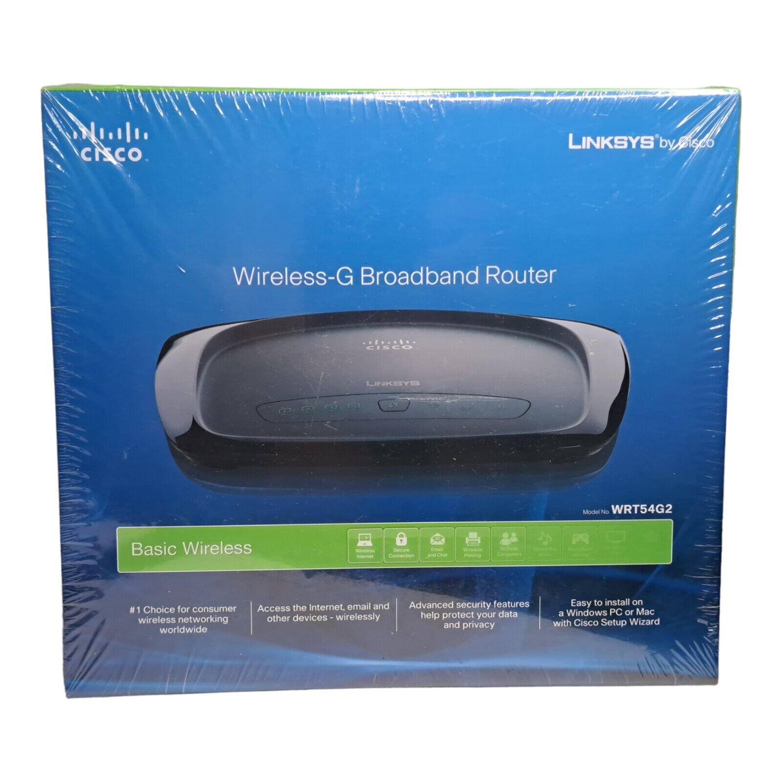 Linksys By Cisco Wireless G Broadband Router Model WRT54G2 Wi-Fi  Basic NIB