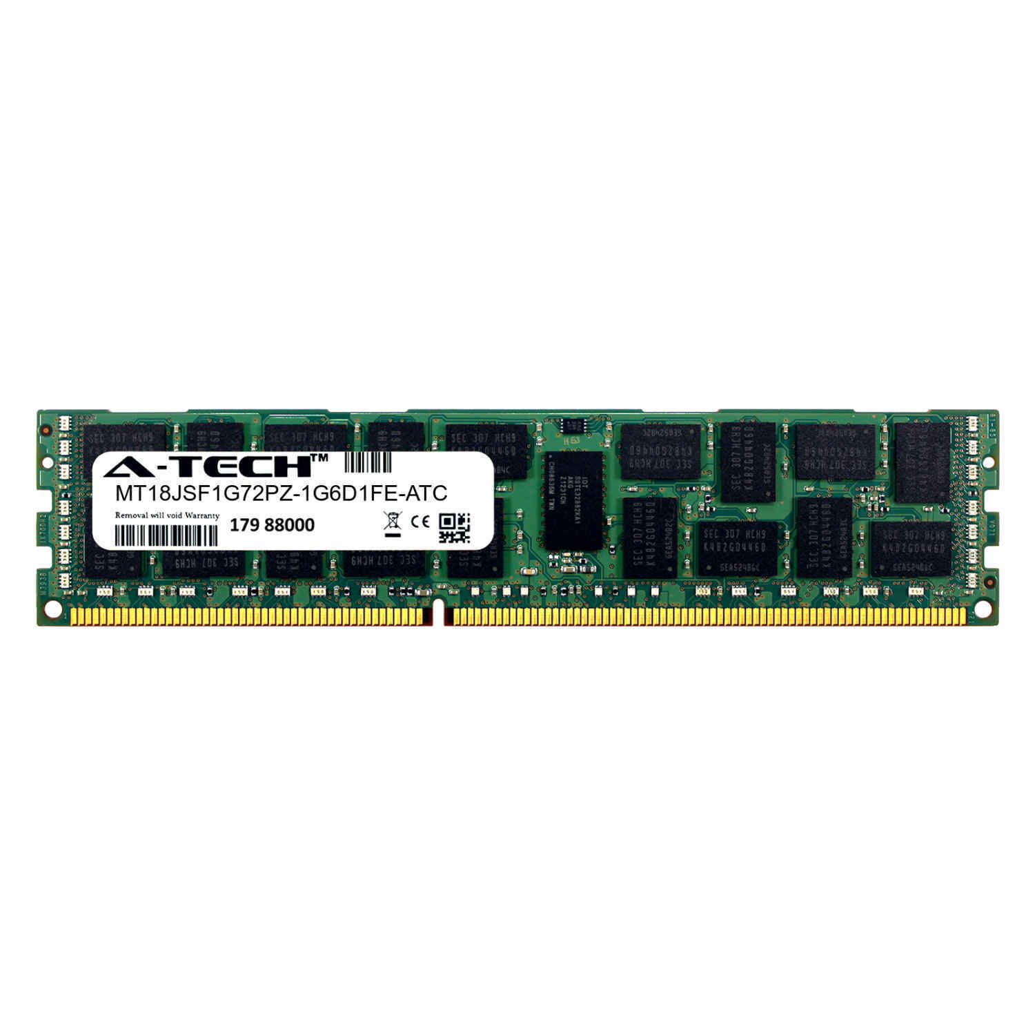 8GB PC3-12800R RDIMM (Micron MT18JSF1G72PZ-1G6D1FE Equivalent) Server Memory RAM