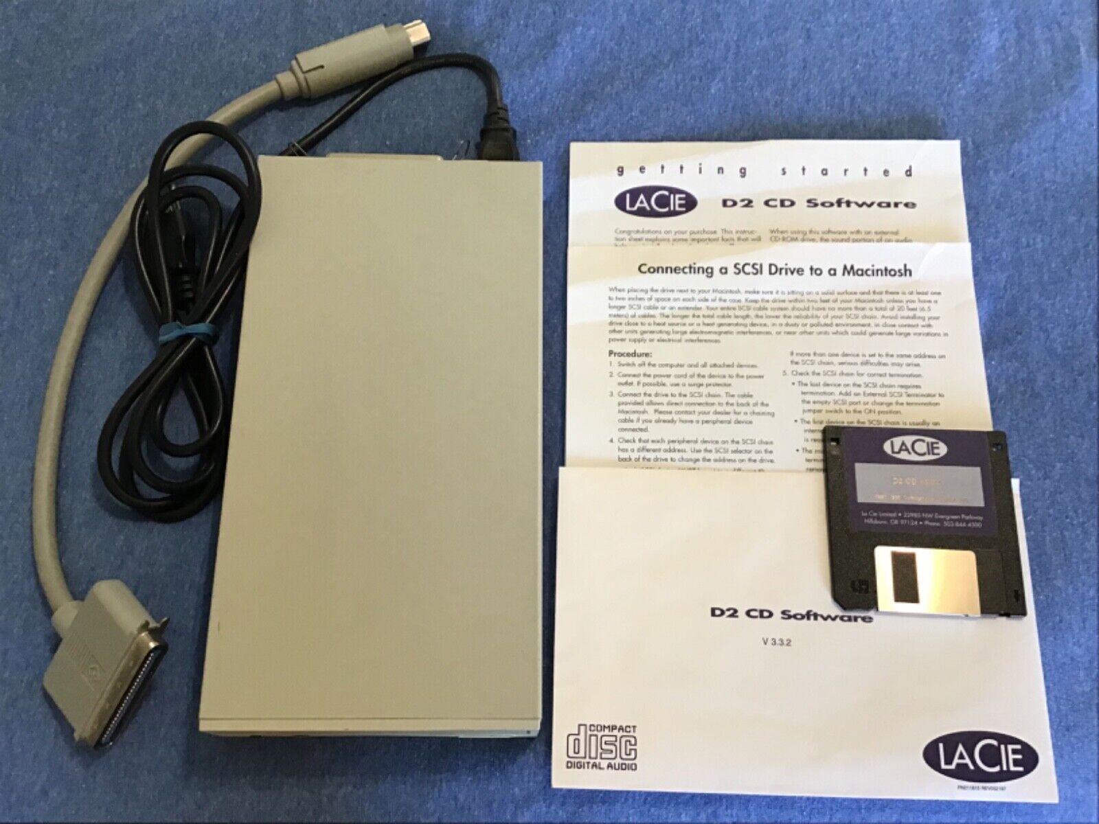 Vintage LaCie 12X CD-ROM External Drive Pioneer Mac