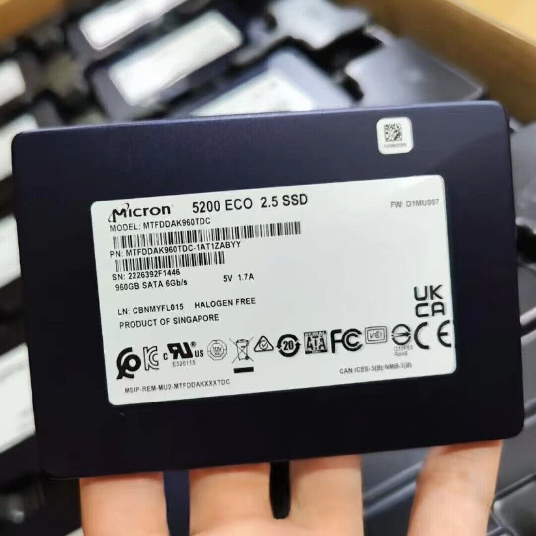 960GB SSD MICRON SATA 5200 ECO MTFDDAK960TDC FW:D1MU007 Solid State Drive