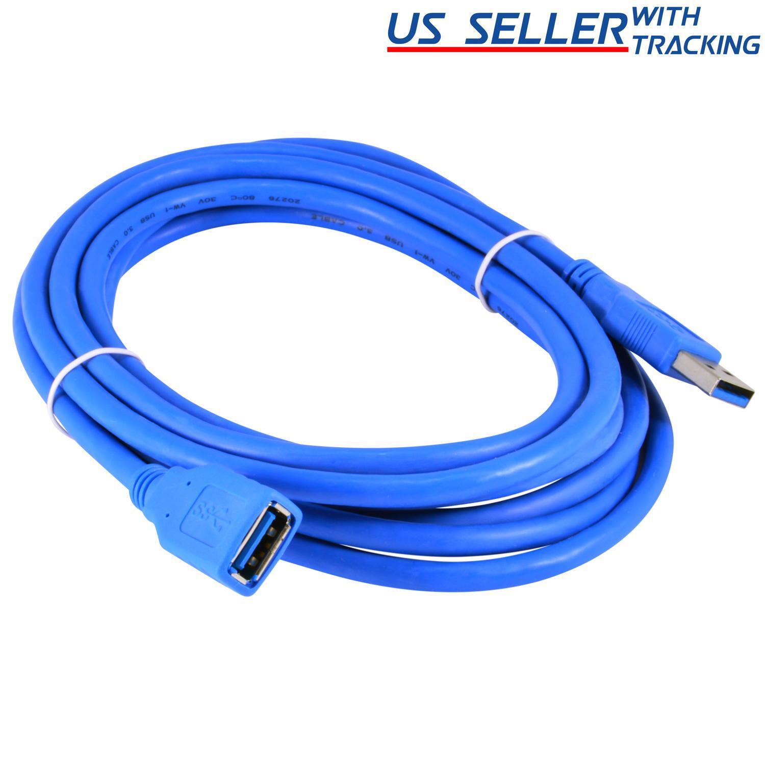 10Ft/3M USB 3.0 Extension Cable, A-Male to A-Female Data Cord, 5Gbps, Blue
