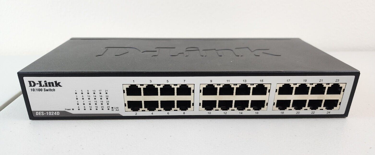 D-Link DES-1024D 10/100 Unmanaged Ethernet Switch 24 Port Network LAN