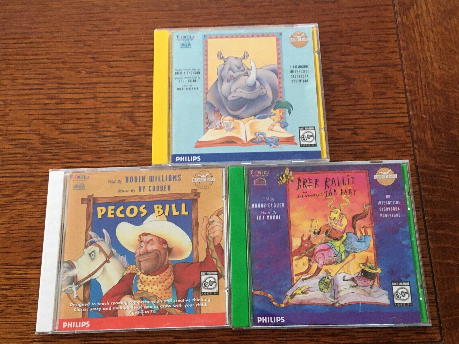 Pecos Bill, Brer Rabbit and Tar Baby, How the Rhinoceros Got His Skin 3 CD-ROMs