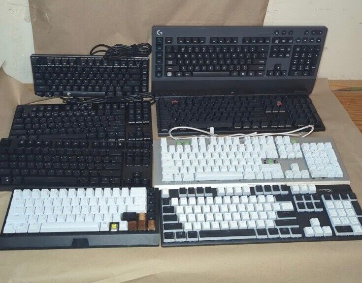 Mechanical Gaming Keyboard Lot of 8 Razer Corsair Logitech & more SOME ISSUES