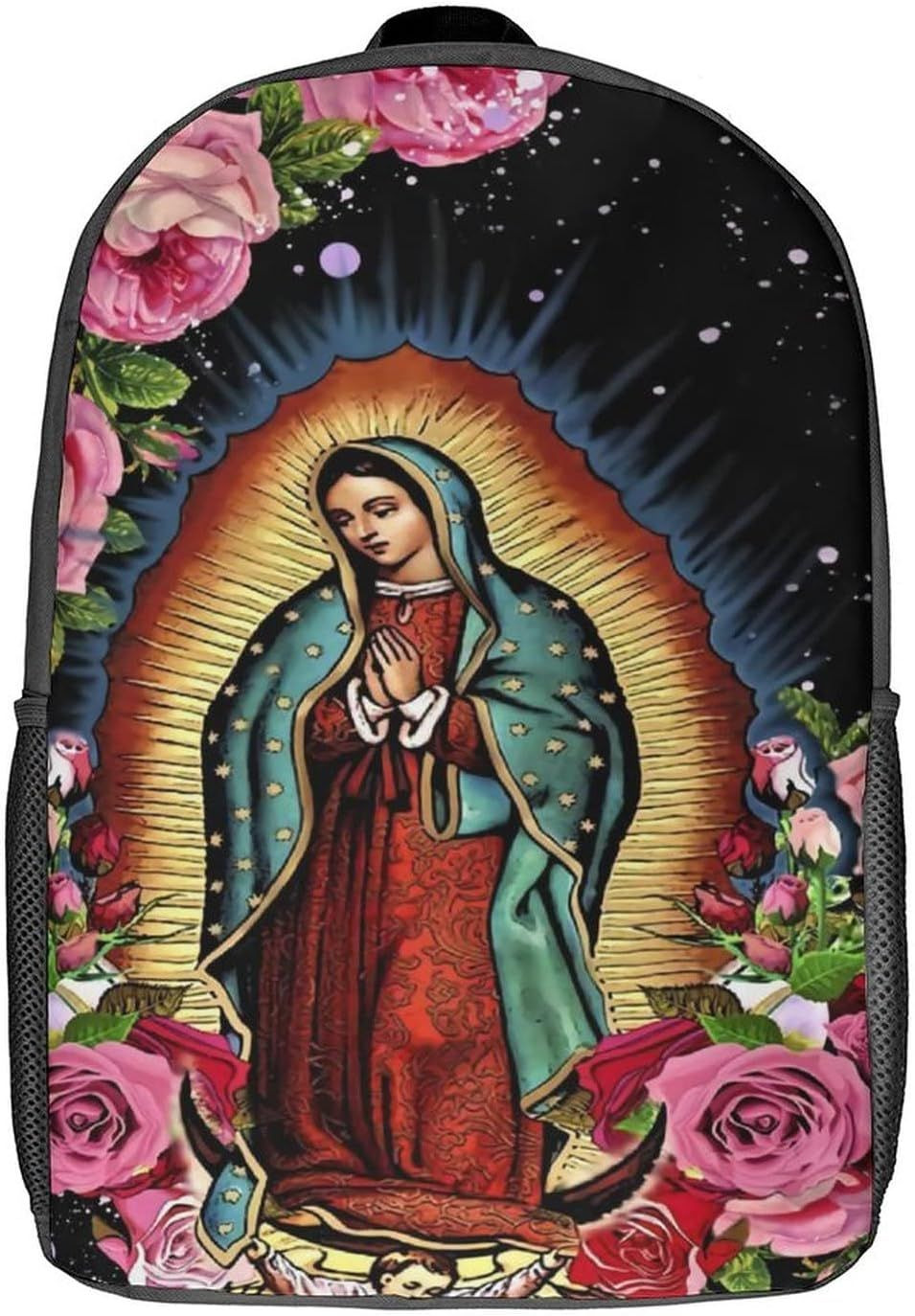 Waygotee Our Lady of Guadalupe Virgin Mary 3D Print Backpacks Bookbag A-02 