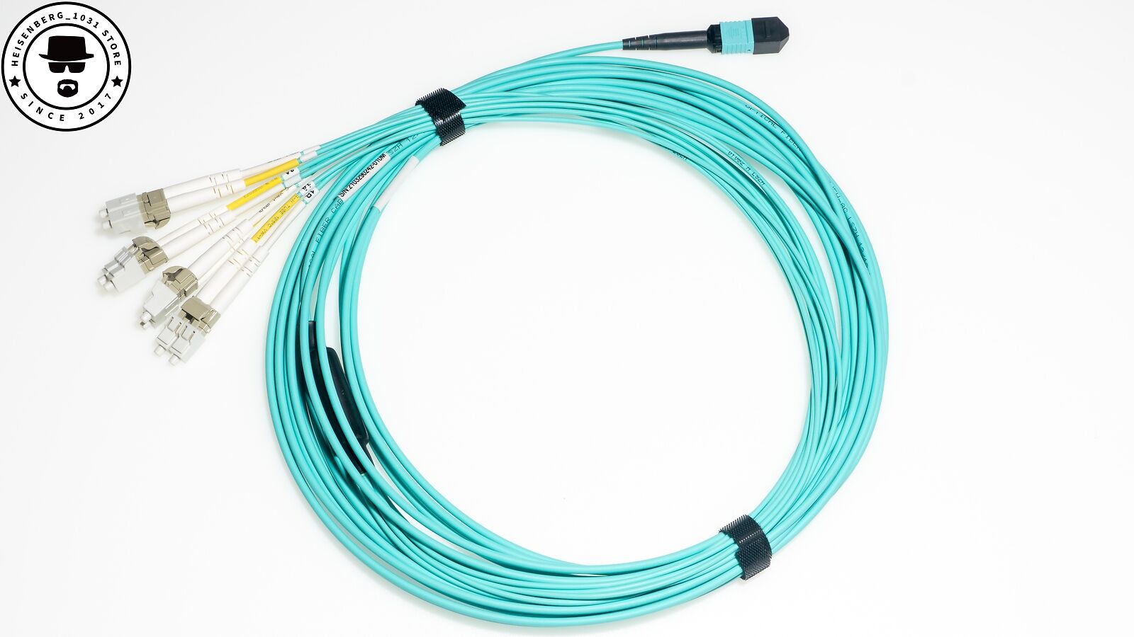 QSFP MPO/MTP 8F to 4x LC Fiber Optic Breakout Cable Multimode OM3 15m