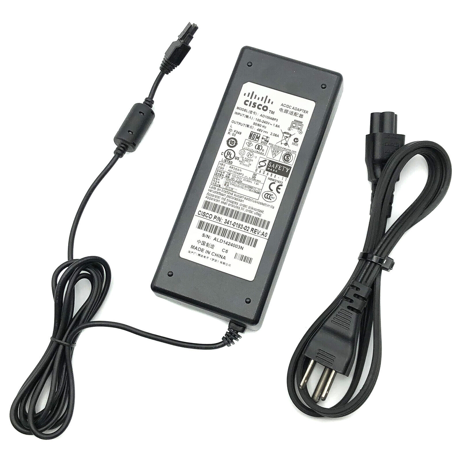 Genuine 48V AC Adapter for Cisco AIR-CT2504-K9 2500 Series LAN Controller w/PC