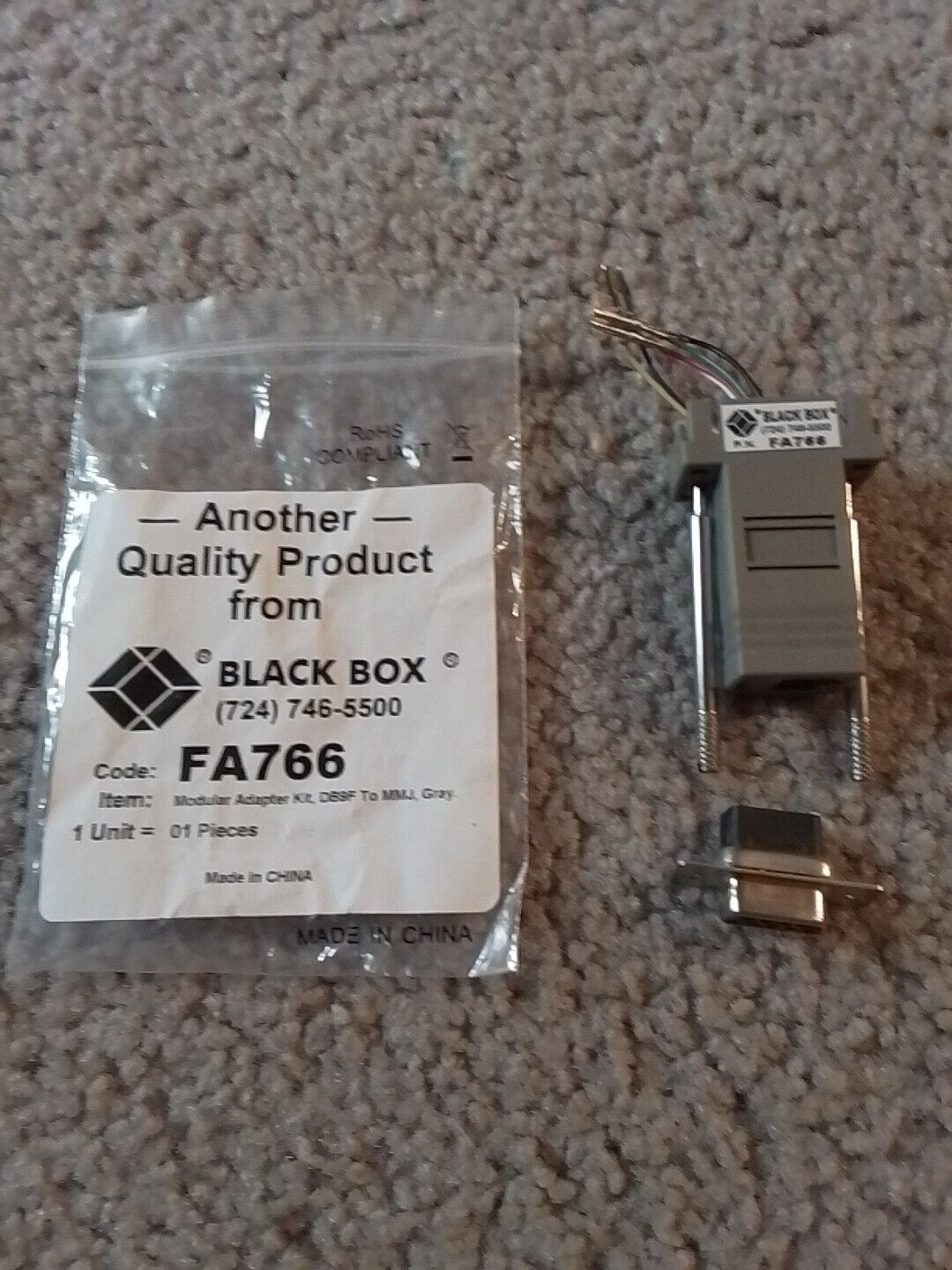 Black Box Modular Adapter FA766 convert DB9F to MMJ