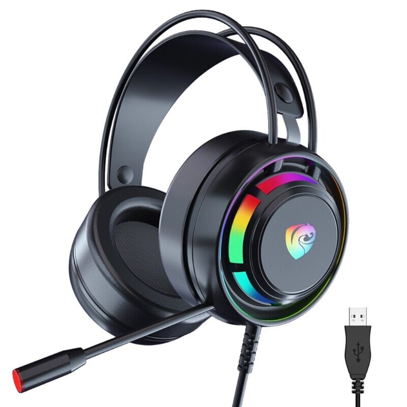 Professional Gaming Soft Headset Powerful Realistic Stereo Sound Earphone