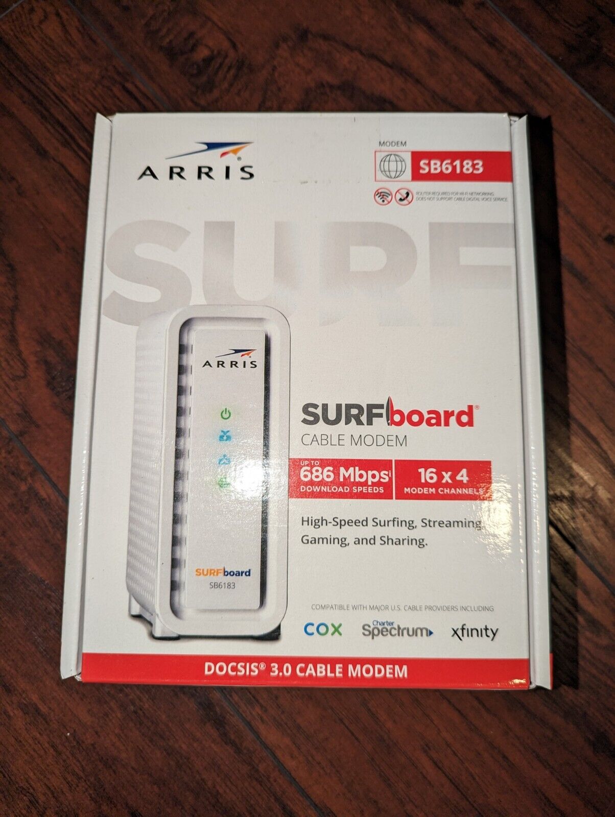 ARRIS SB6183 686 Mbps Cable Modem -  White - 59243200300