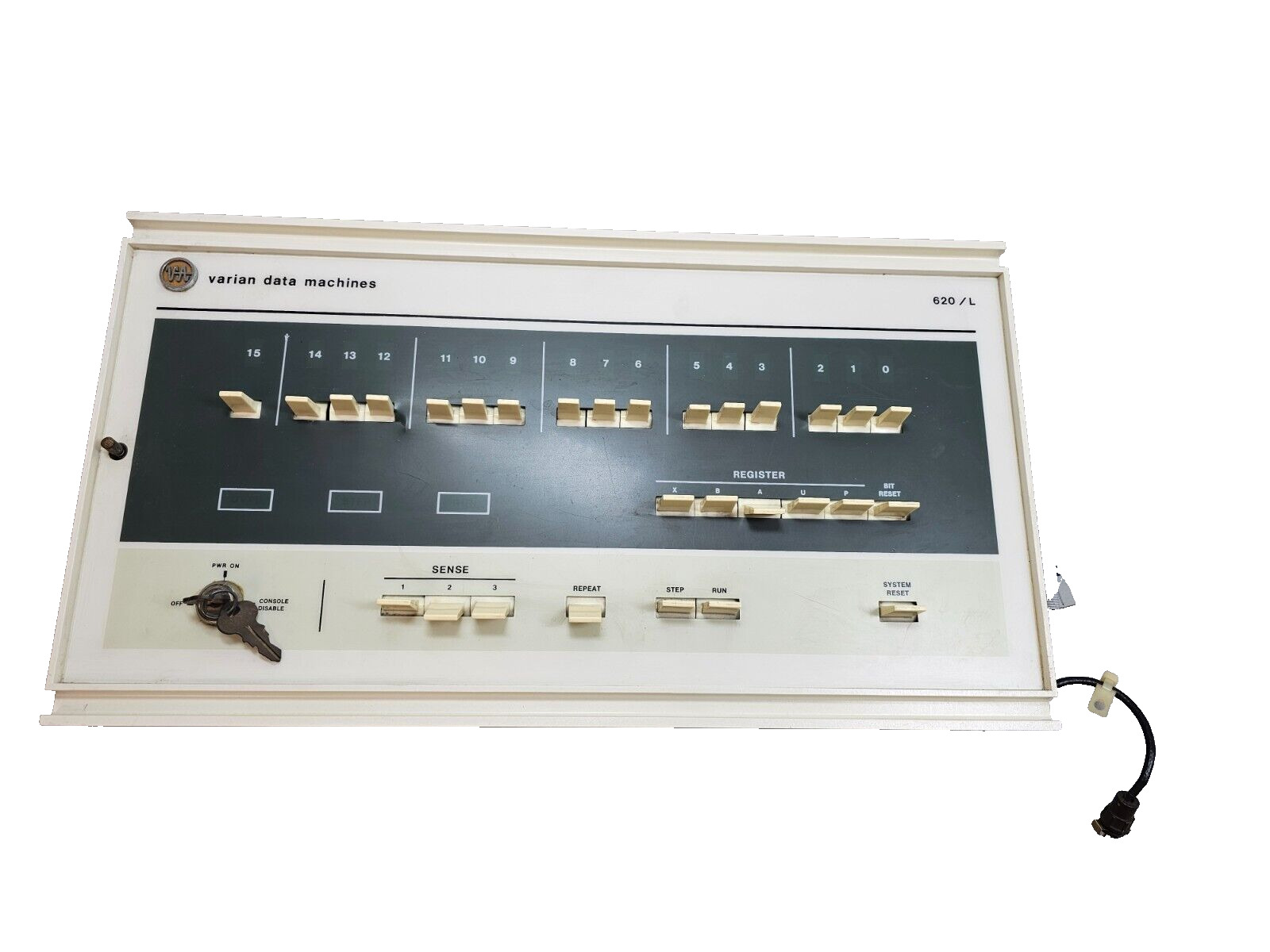 Varian Data Machines 620/L Front Control Panel Console w/ Key