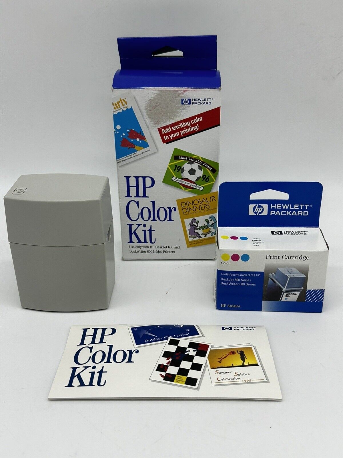 HP Color Kit Ink C51649A Desk Jet/Writer 600 w/Storage Container Exp: 9/97 L@@K