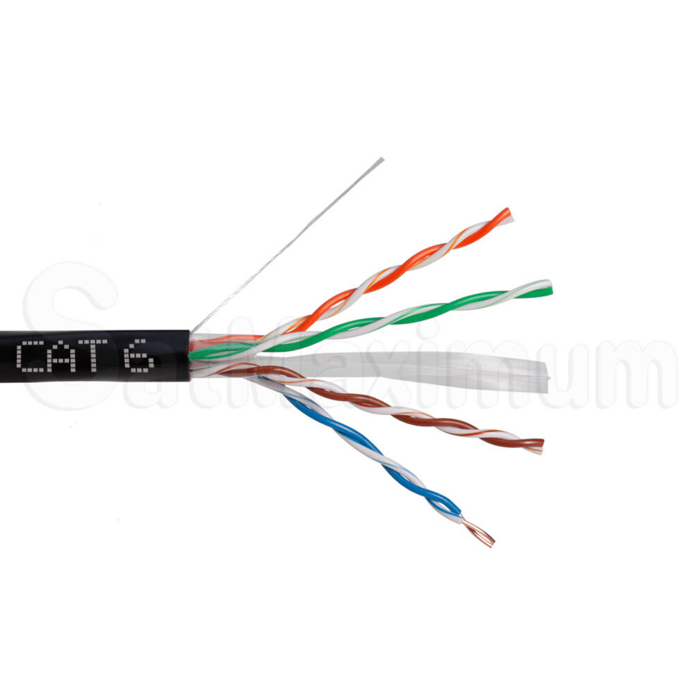OUTDOOR Cat6 Cable Waterproof 1000ft Direct Burial Ethernet 23AWG 500ft Solid