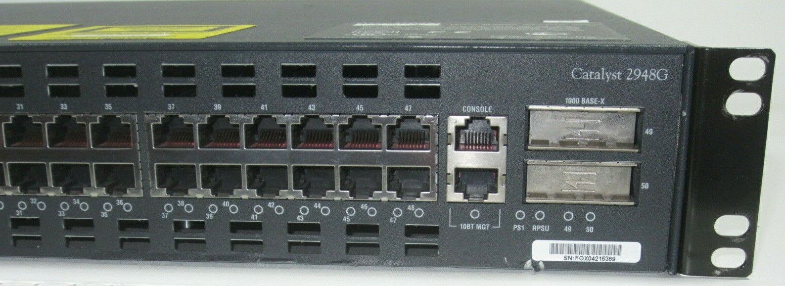 Cisco 48 Port Catalyst 2948G Rack Mountable Switch WS-C2984G Ears Network Mount