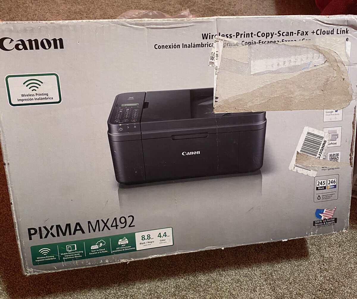 Canon PIXMA MX492 Black Wireless All-In-One Inkjet Printer READ Description #4