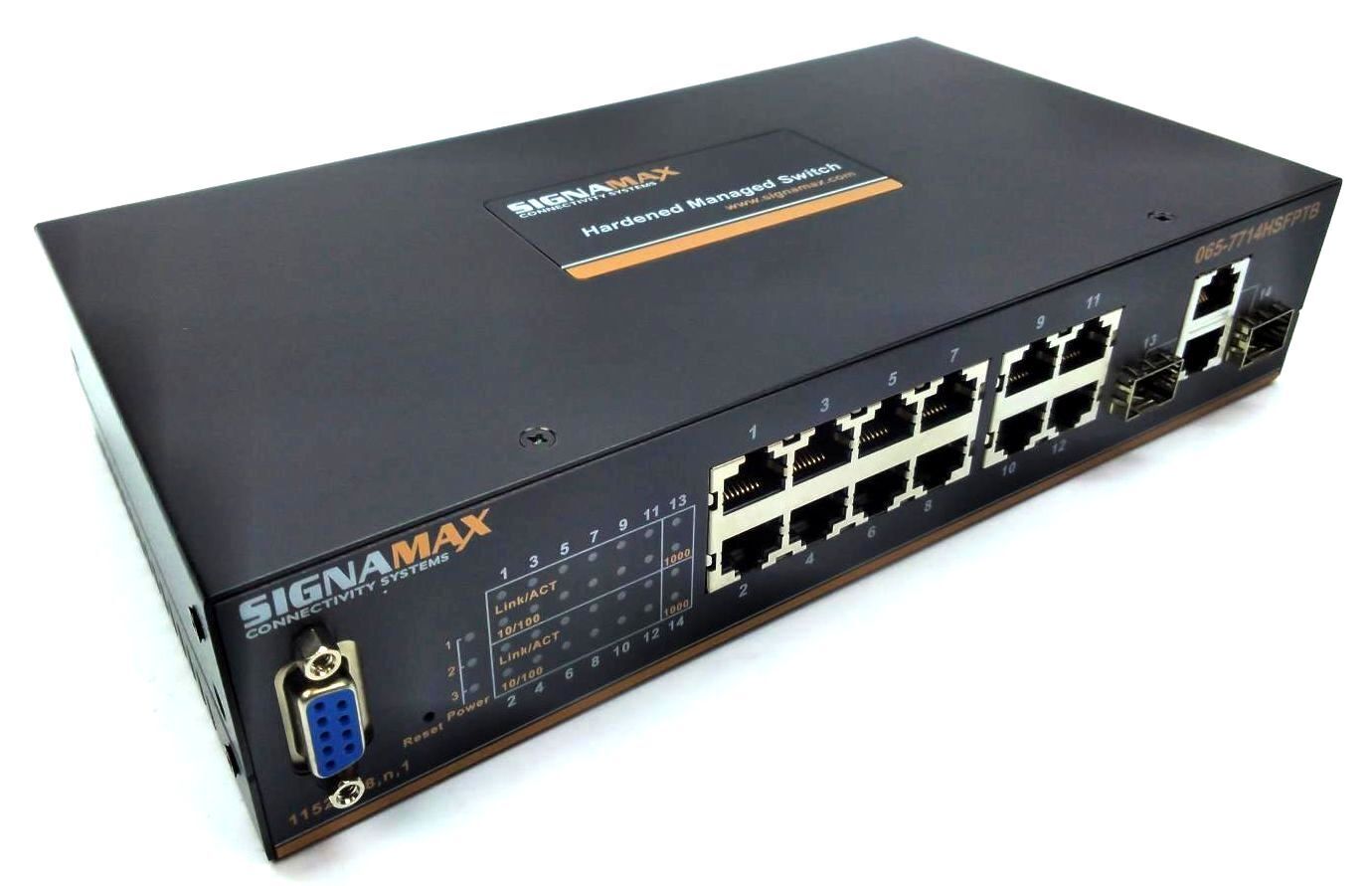 Signamax 12-PORT 10/100T/TX + 2 SFP Industrial Ethernet Switch  065-7714HSFPTB