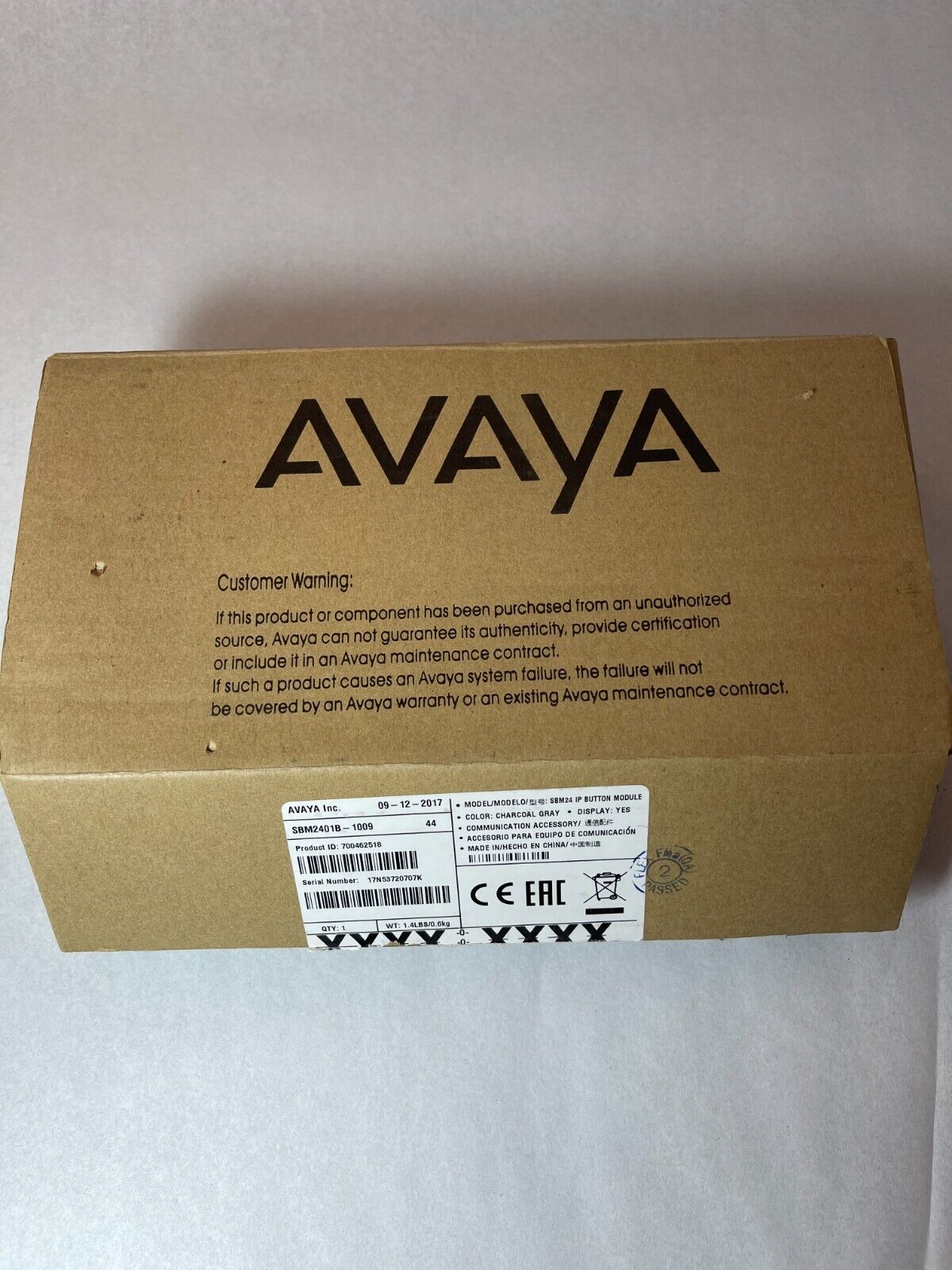 Avaya SMB2401B-1009 IP Button Key Expansion Module for 9600 Phones - Open Box