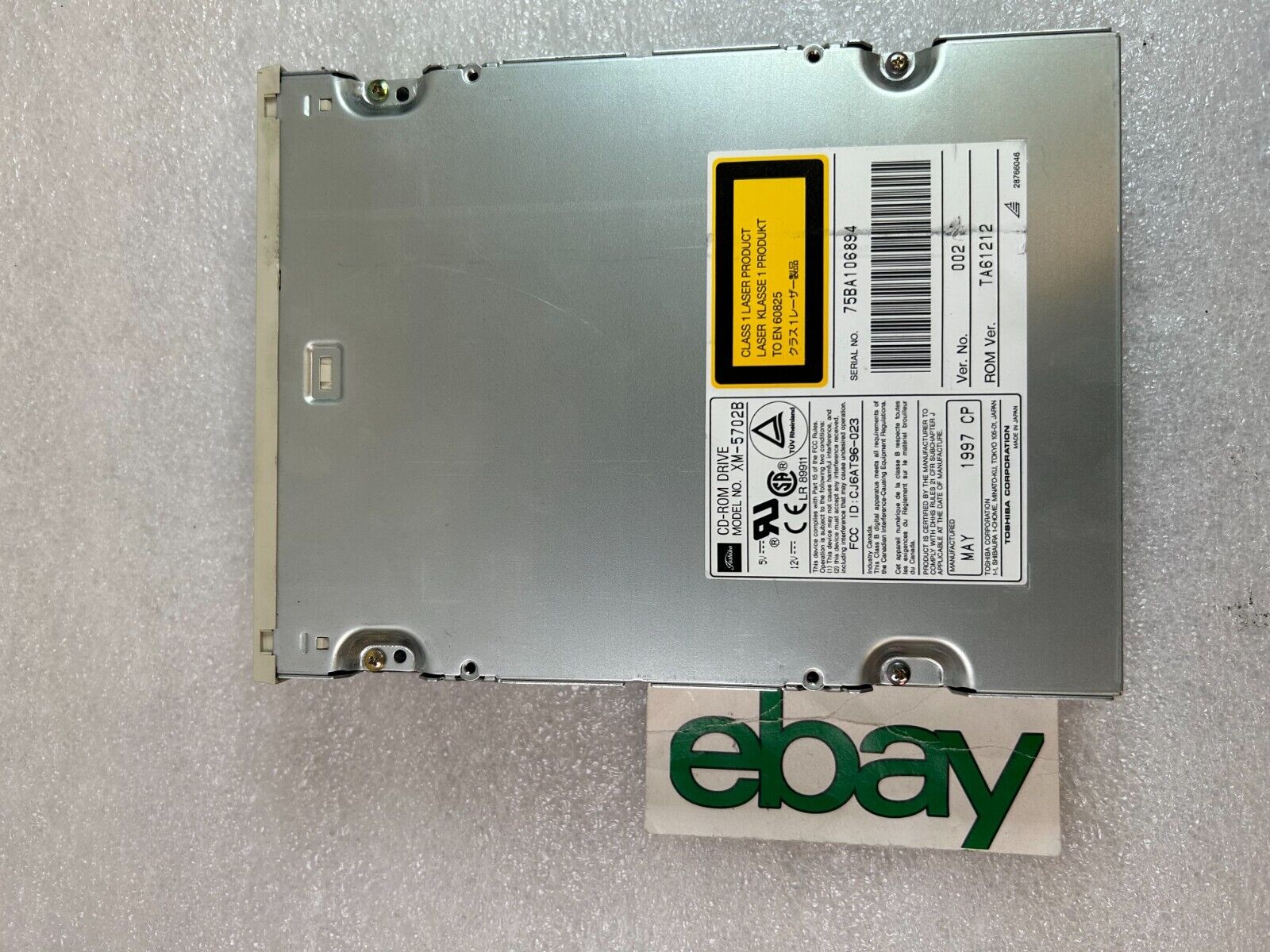 Vintage Toshiba CD-ROM Drive Model No. XM-5302B w/ 