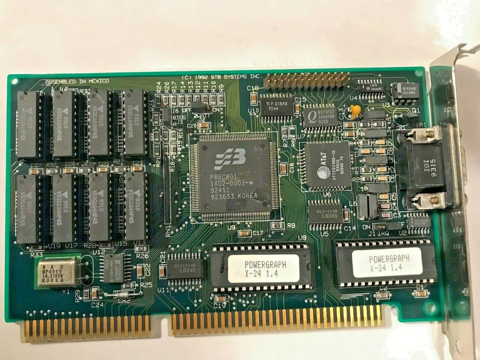 VINTAGE 1992 STB S3 P86C801 POWERGRAPH X-24 1 MEG 16-BIT ISA VGA CARD MXB121
