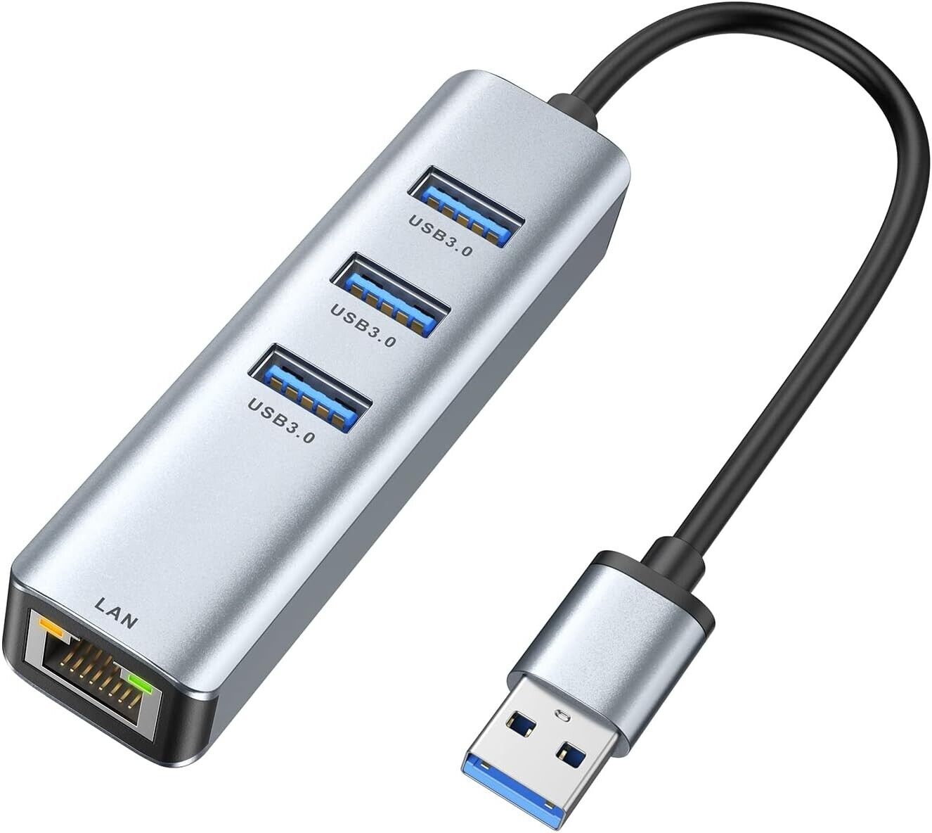 USB 3.0 to Ethernet Adapter 3-Port USB 3.0 Hub with RJ45 Gigabit Ethernet Adapte
