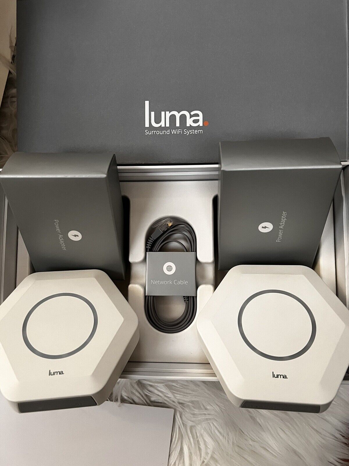 LUMA Home Surround WiFi System White 2 Units Open Box