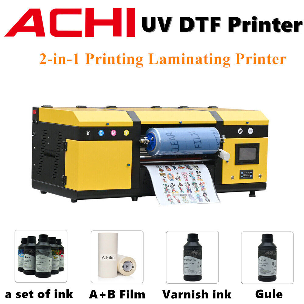 2 in 1 A3 UV DTF Printer Printing Laminating Varnish Transfer Sticker Printing
