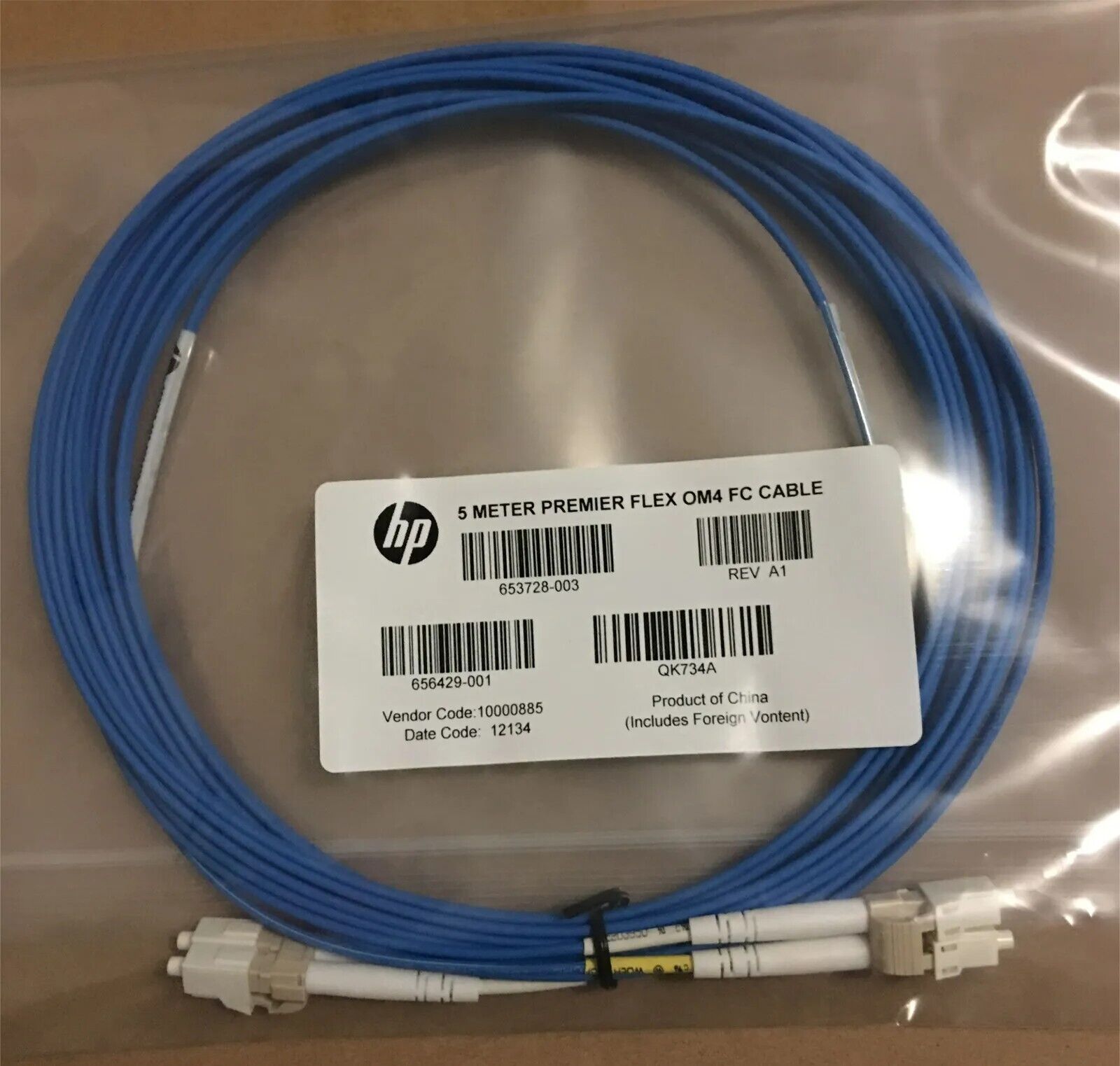1PCS HPE Flex LC/LC MM OM4 2 Fiber 5M Cable QK734A 656429-001 NEW SEALED SPARE