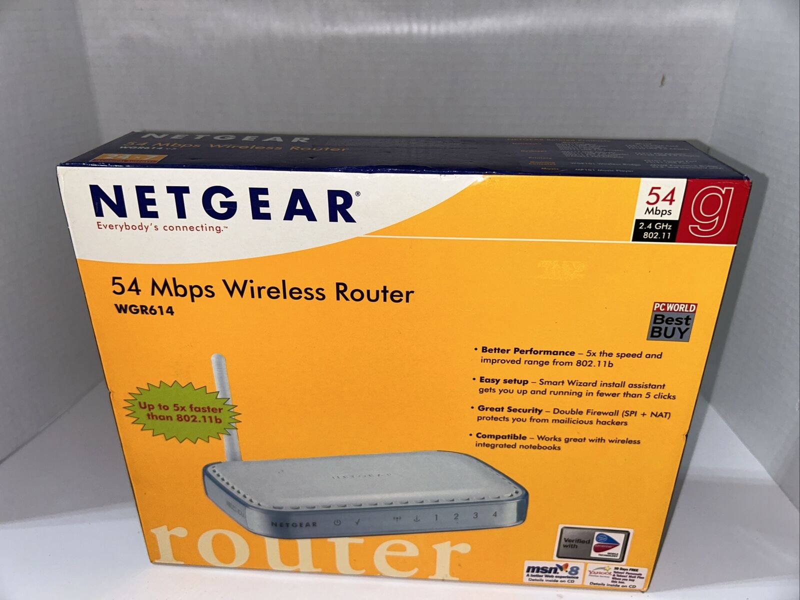 Netgear WGR614 Wireless-G Router New Sealed