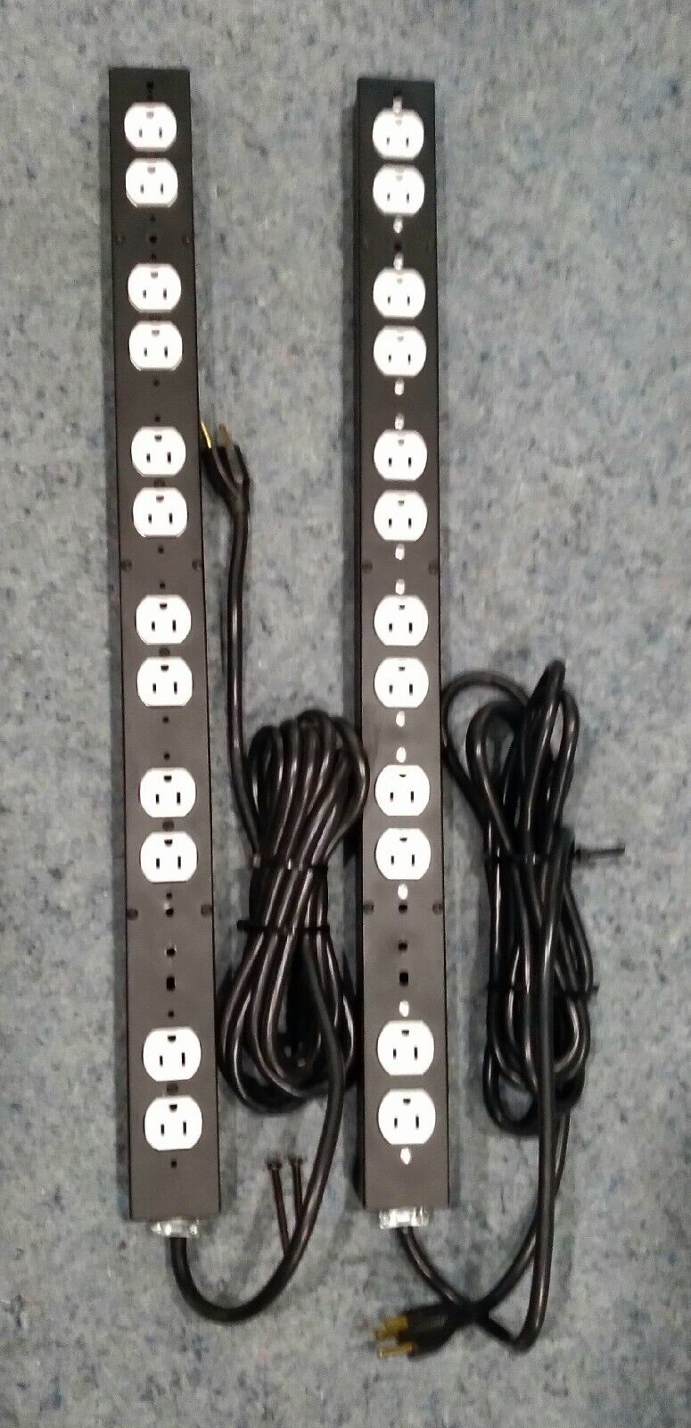 2x LOWELL 12 OUTLET RACK MOUNT POWER SUPPLIES-14 FT CABLE-SUPER NICE-PAIR-15A