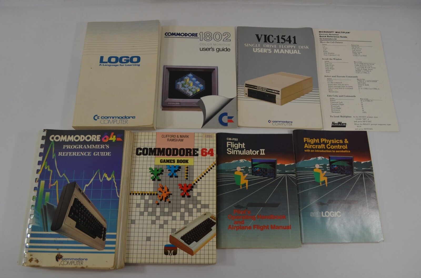 Commodore 64 1802 VIF1541 User Manuals Games Book Guides Flight Sim LOGO More