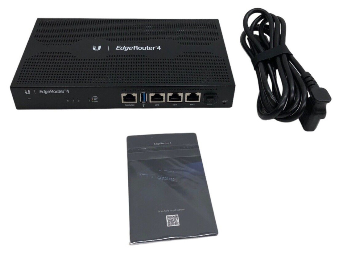Ubiquiti ER-4 EdgeRouter 4 Port Gigabit Router with 1 x SFP Port 24 Volts Black