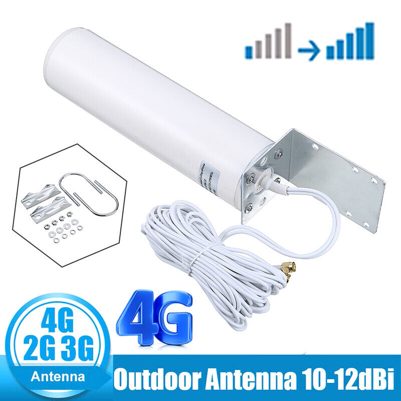 High Gain 12dBi Outdoor Dual SMA Male Antenna -  3G 4G LTE Router Signal Booster