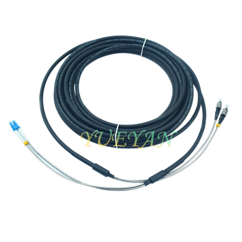 120M Outdoor Field Fiber Patch Cord LC to FC SM 9/125 Duplex Jumper Fiber Cable
