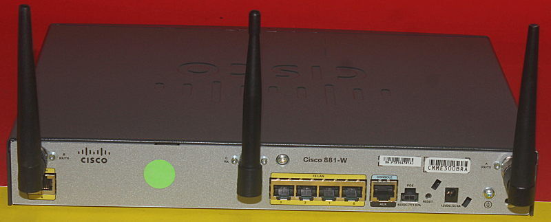 Cisco 881W CISCO881W-GN-A-K9 802.11g/n Wireless Router /w power Supply 6xAvail