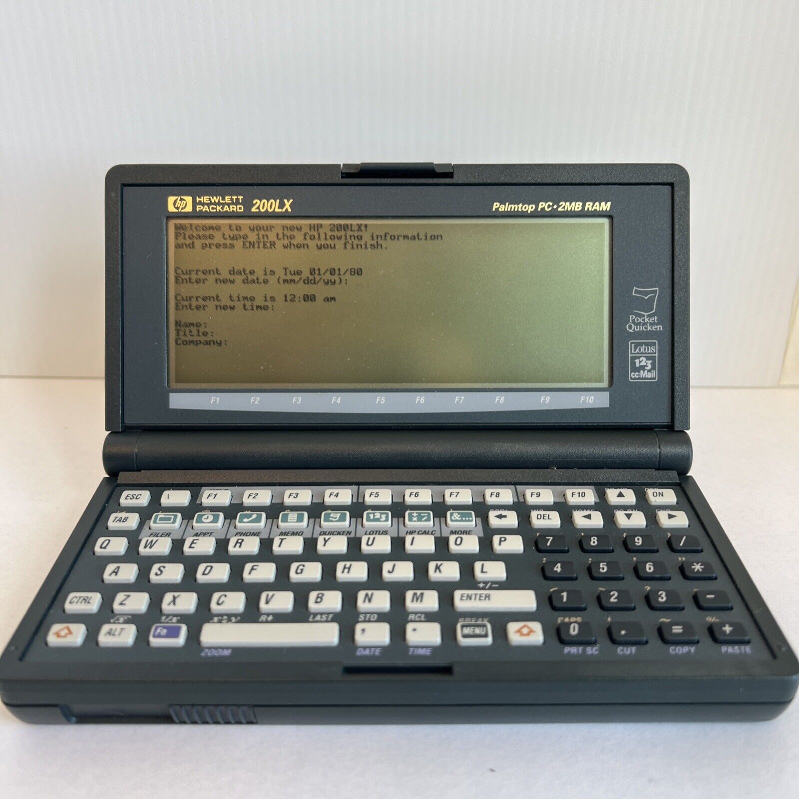 Vintage 1992 Hewlett Packard HP 200LX Palmtop PC 2MB Tested And Working 