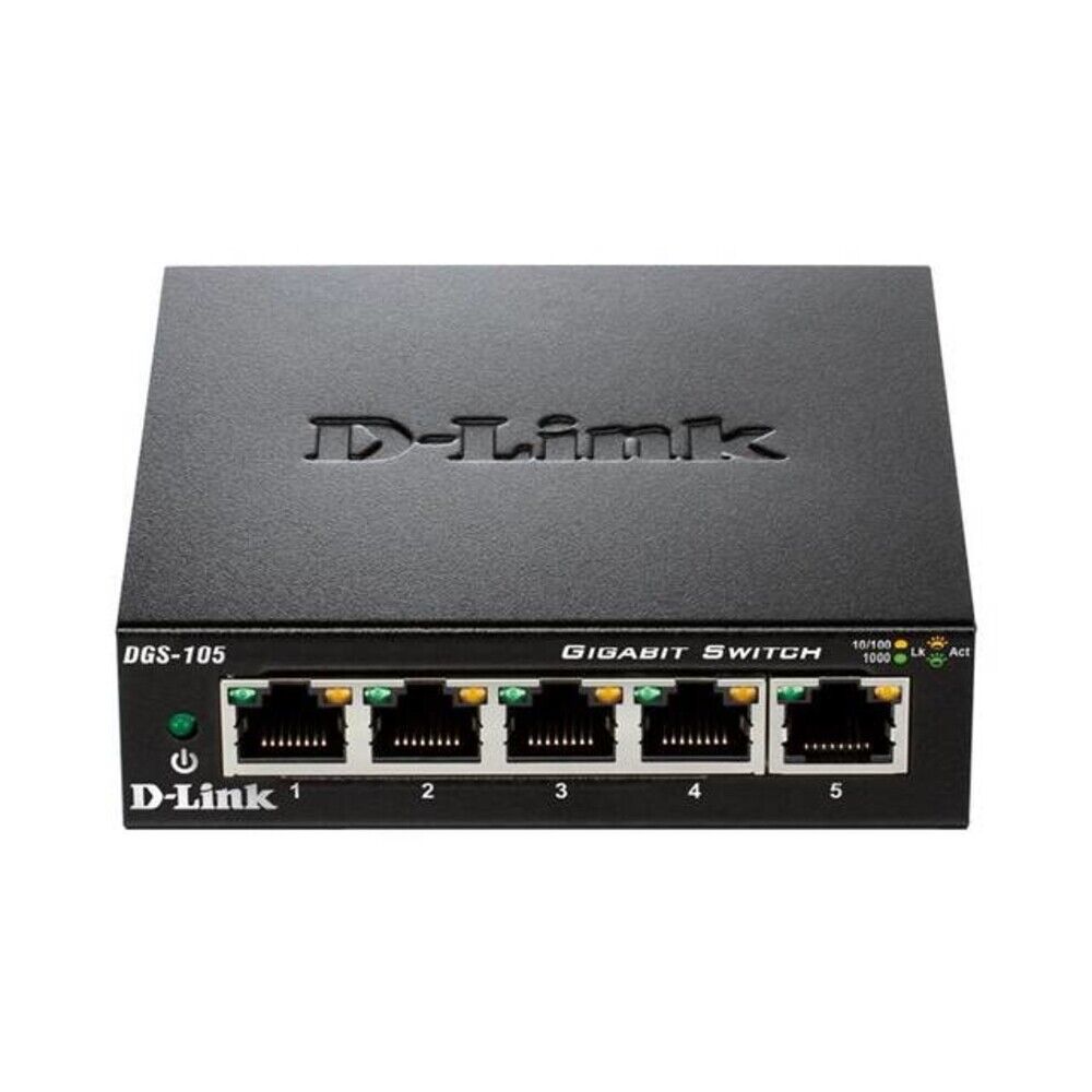 D-Link DGS-105 Gigabit Switch 5-Port Metal Chassis