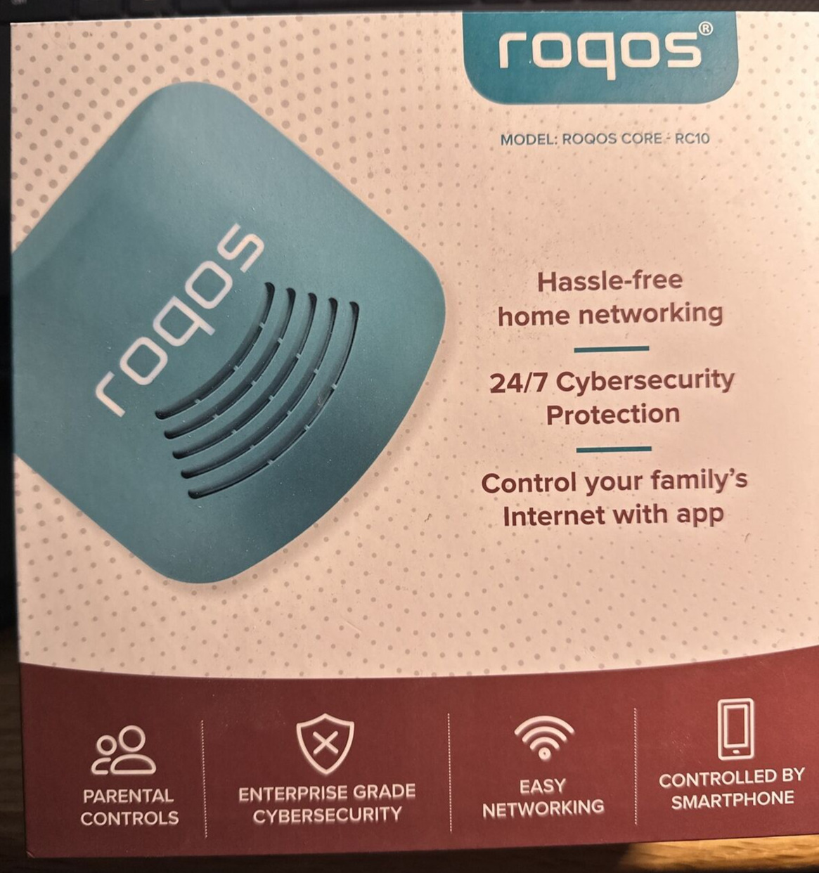 Roqos Core - RC10-P,  VPN Router w/built-in Cybersecurity Protection, Teal
