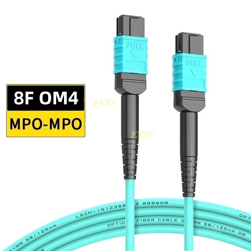 1-40M MPO to MPO OM4 Fiber Optic Patch Cord 8|12F Type B Female-Female MTP lot