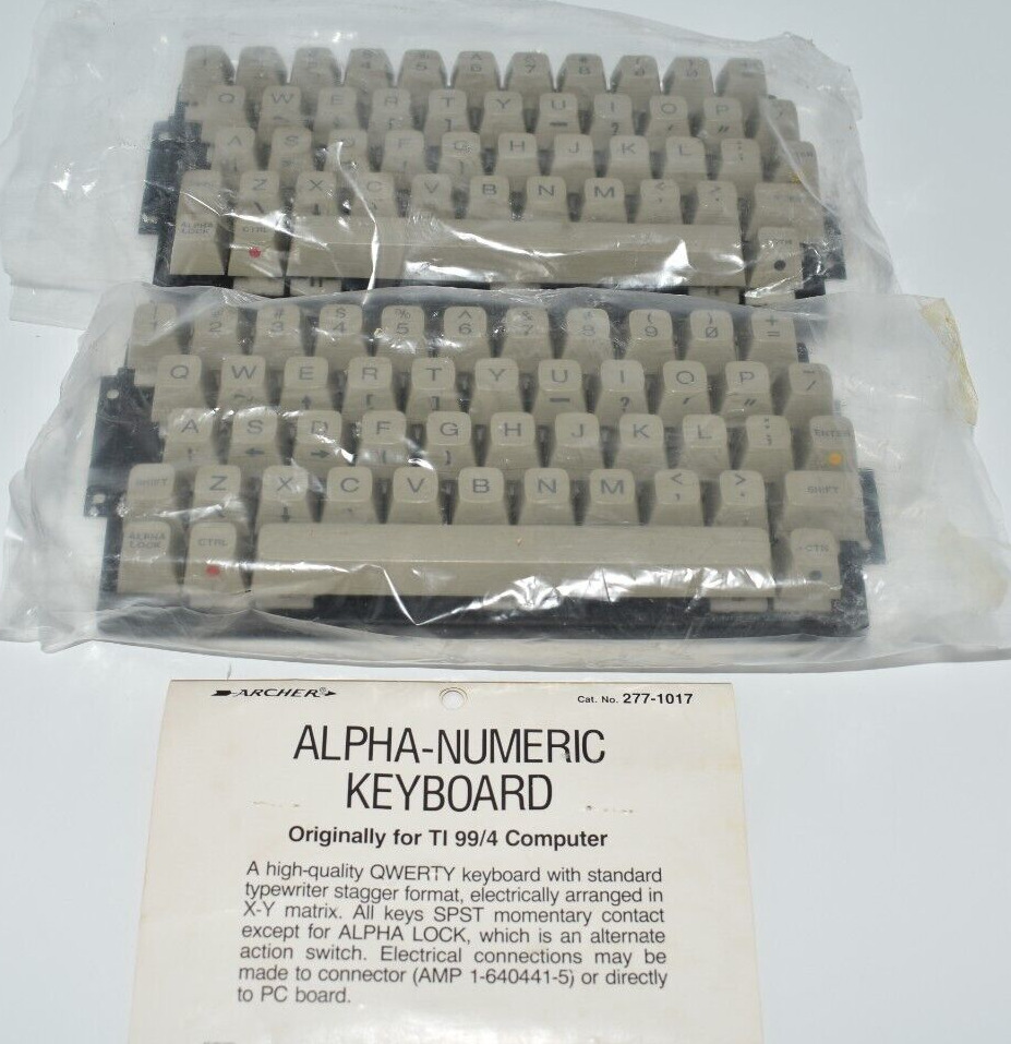 Opened Unused Vintage Archer Keyboard Model 277-1017 for TI 99/4 Computer
