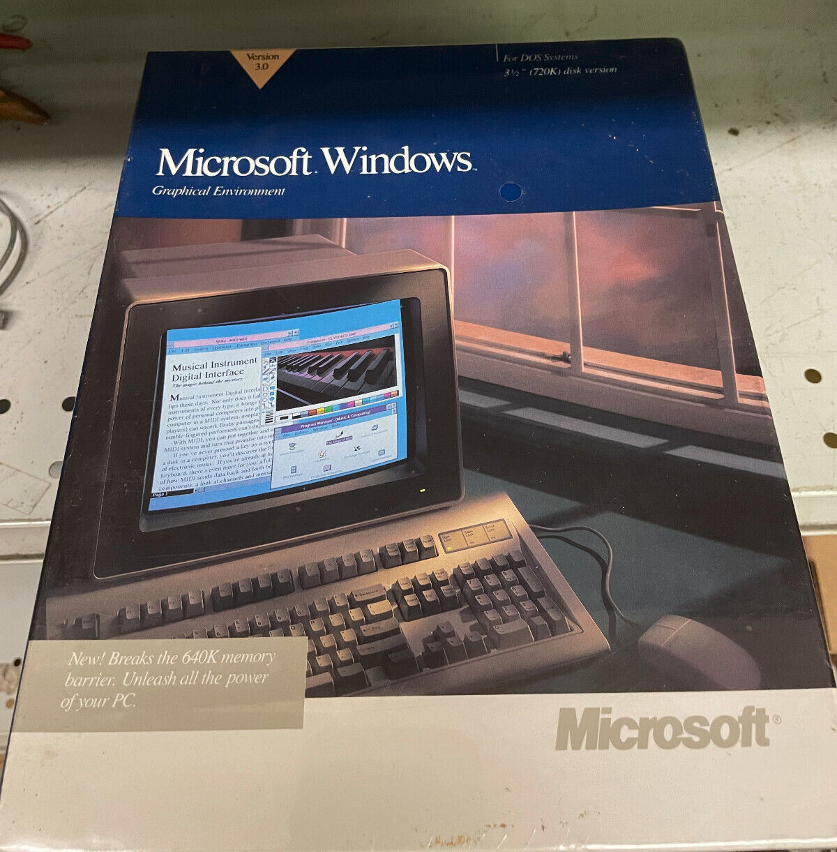 Vintage Microsoft Windows  3.0 New Sealed 3 1/2\