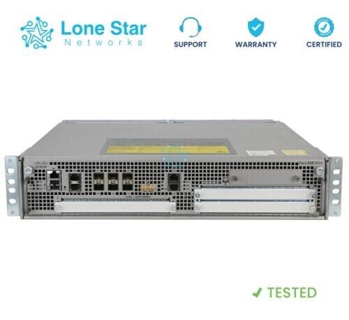 Cisco ASR1002 Aggregation Services Router- Dual AC / Rack Mounts-Lifetime WRNTY