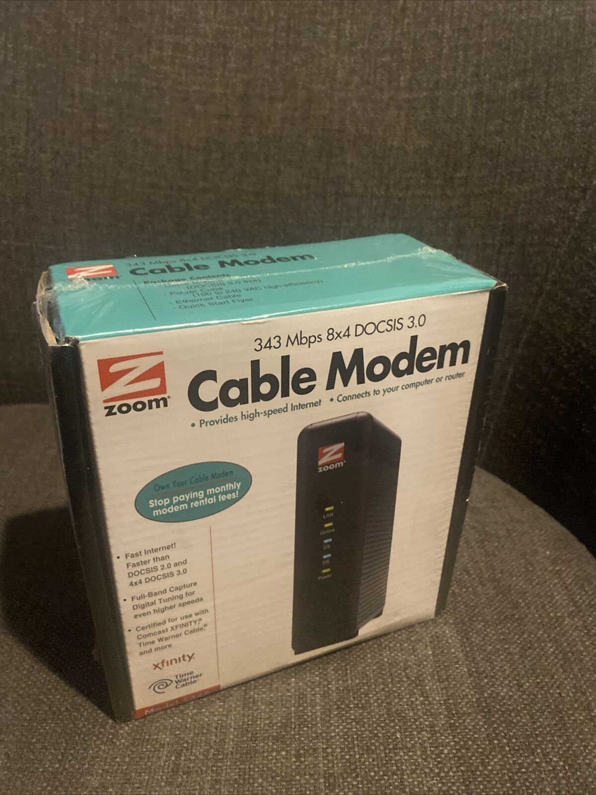 New Sealed Zoom DOCSIS 3.0 High-Speed Cable Modem 5345