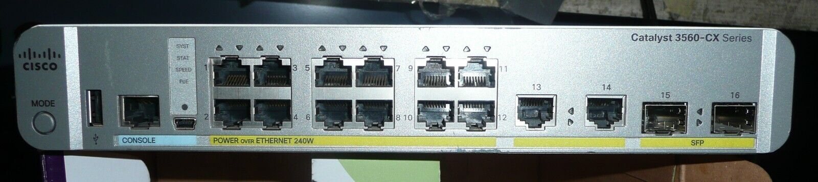 Cisco Catalyst 3560-CX Series WS-C3560CX-12PC-S 12 Port POE Compact Switch ERROR